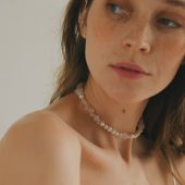 Handmade Freshwater Pearl Choker: Gemstone Beaded Necklace, Sterling Silver