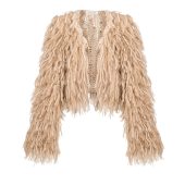 Handmade Alpaca Merino Cardigan: Cropped Open Front Wool Jacket