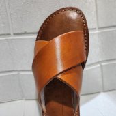 Handmade Moroccan Leather Sandals For Women – Brown Flat Criss-cross Slip-on – Artisan Summer Shoes By Artisanmoroccatelier – Sizes 37–42 Eu