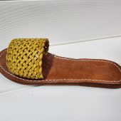 Handmade Moroccan Yellow Leather Sandal For Women – Woven Flats – Bright Summer Boho Shoes – Artisan Braided Leather Slippers – Gift For Her