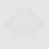 Hand-crocheted Cotton Lace Headwrap: Milky White Triangle Scarf