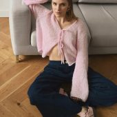 Handmade Mohair Blue Knit Cardigan: Cozy Lightweight Sweater